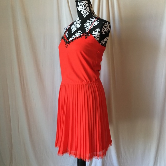 Vintage 2005 Victoria's Secret Red Satin Rhinestone Embellished Dress - Picture 4 of 15